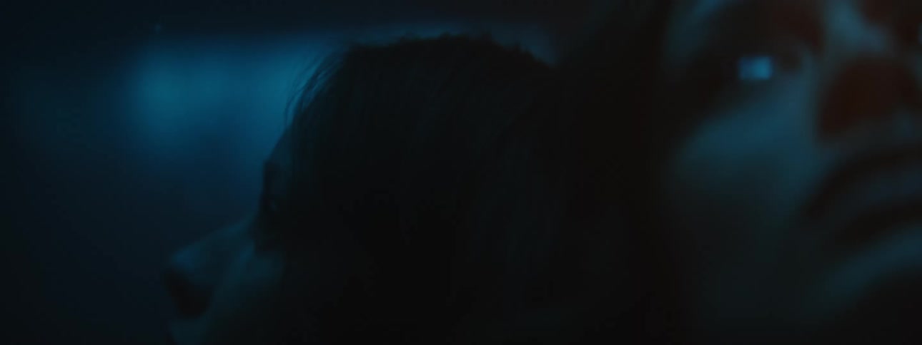 Revealing a woman laying in a room
