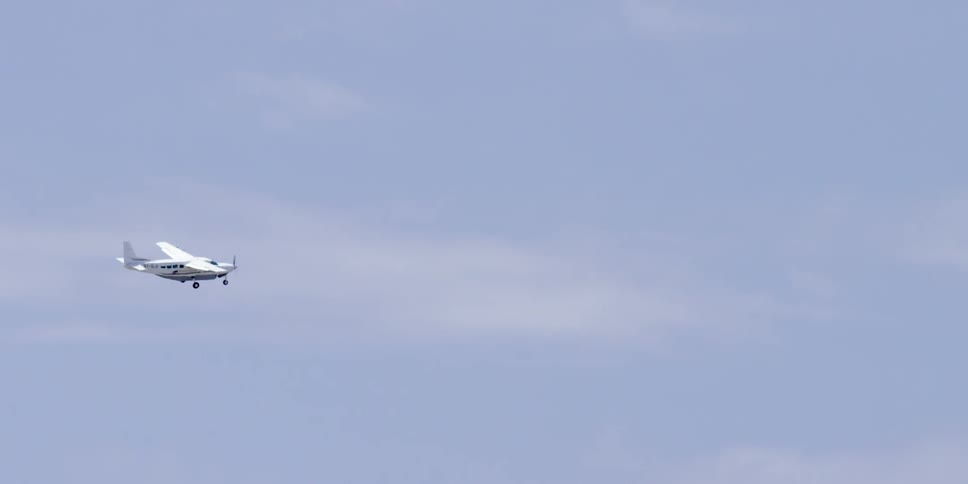 A small airplane flying