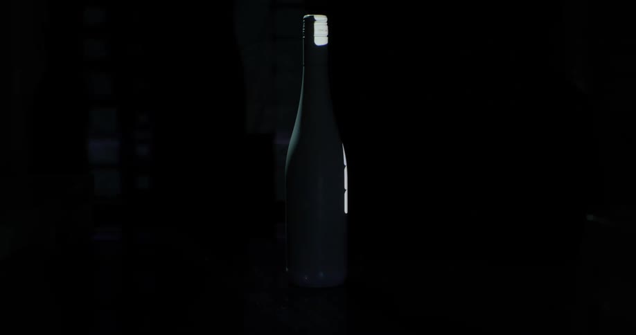 Lights lighting up on a bottle