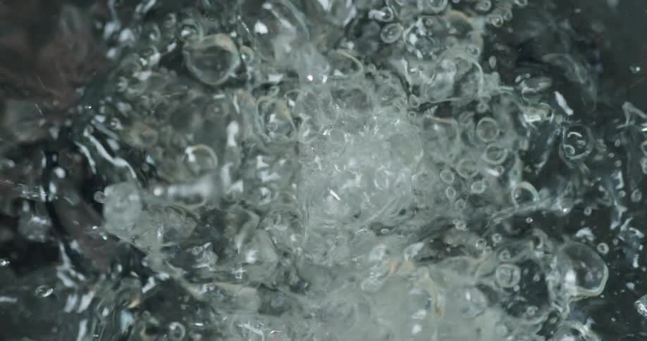 Rocks are falling into the water