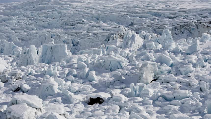 Glaciers with snow and ice