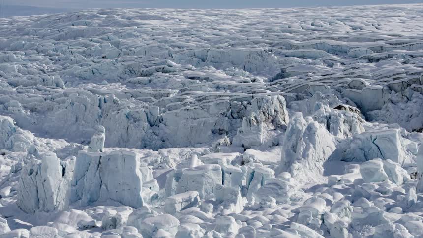 Aerial view of a glacial landscape