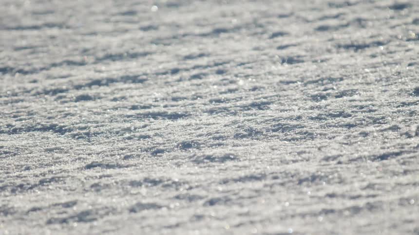 Wind blows snow dust over the ground
