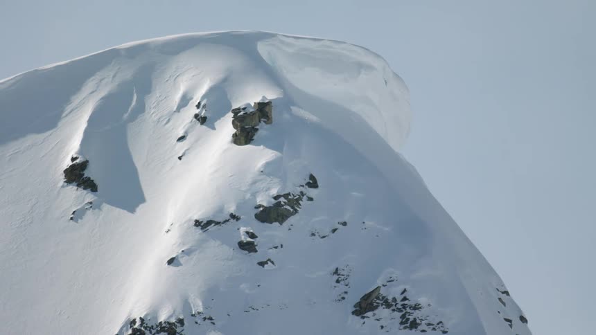 Snow and ice is covering the mountain