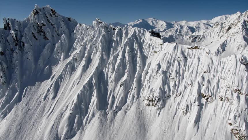 Snow is covering the mountain range