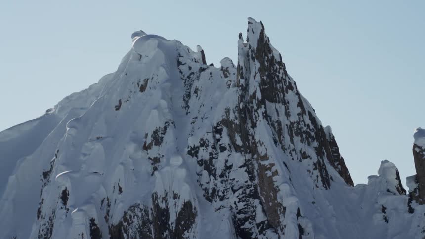 Snow covered mountain peaks