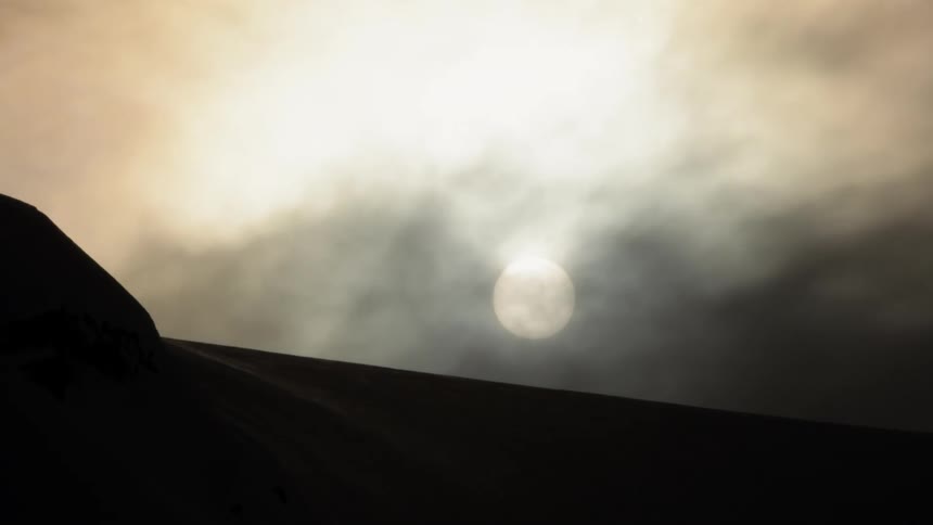 Clouds partially blot out the sun