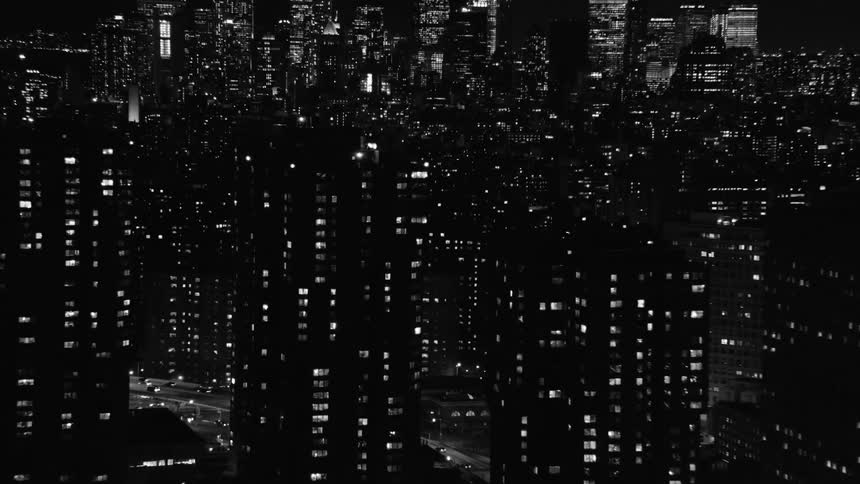 A city skyline with streets buildings and skyscrapers