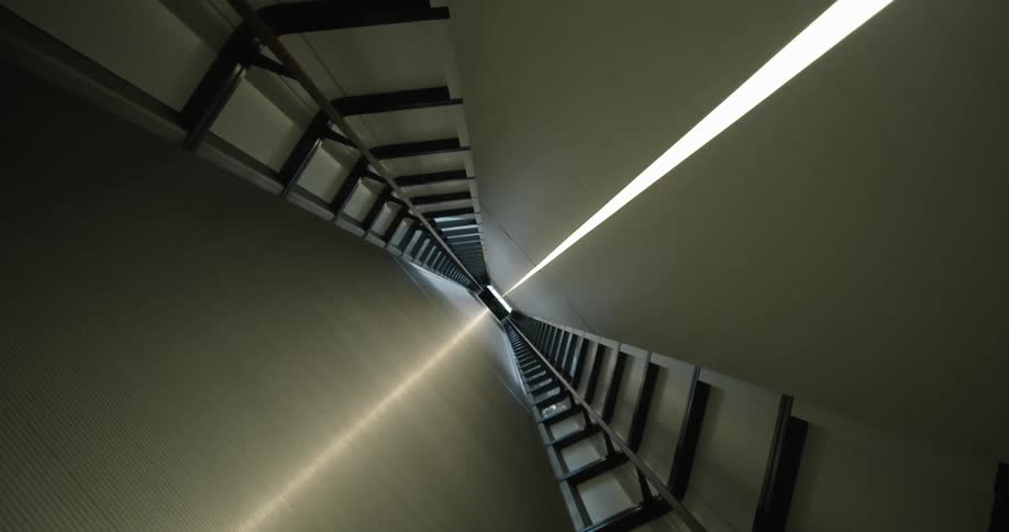 The hallway is long and spiraling