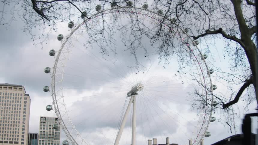 The london eye ferris wheel against a cloudy sky