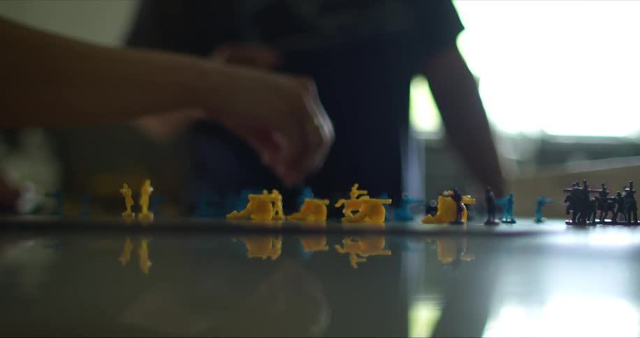 Two people playing a board game