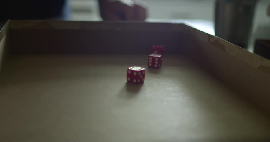 A person throws the dice down