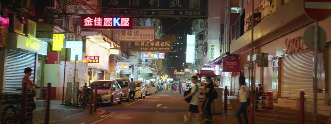 The people cross the street in the city