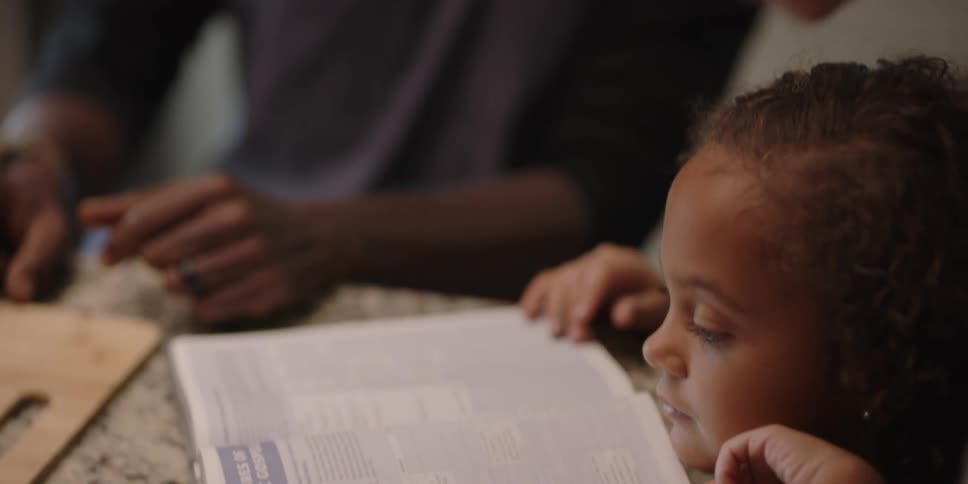 A family read a bible together