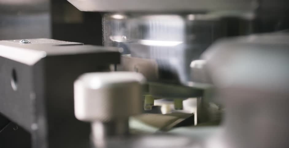 A machine rotating in a factory