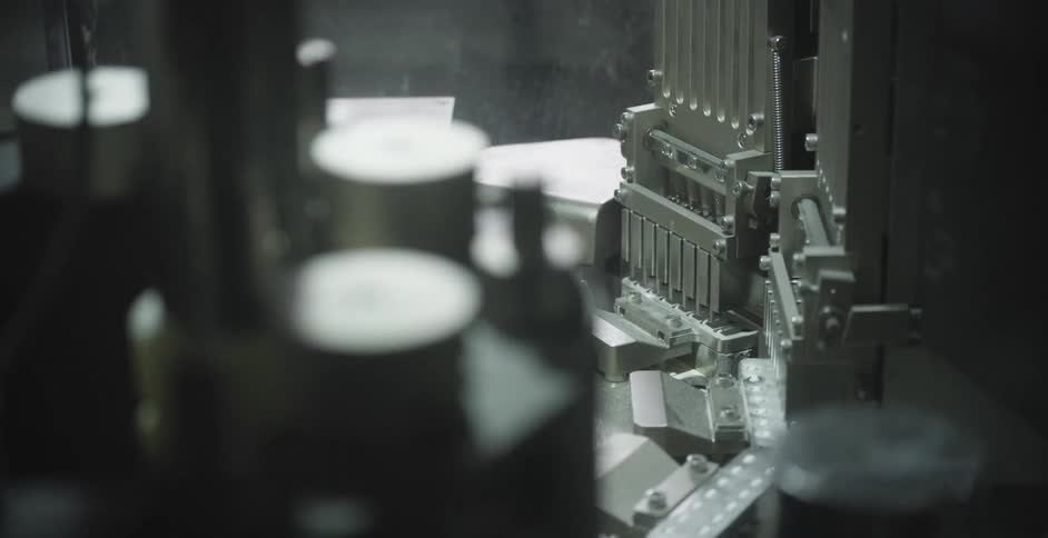 A factory with machines rotating