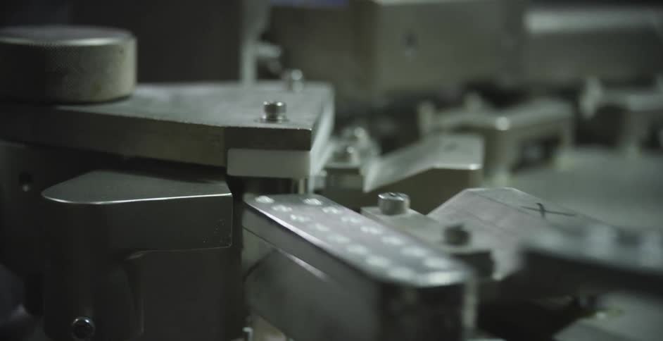A machine in a factory rotating