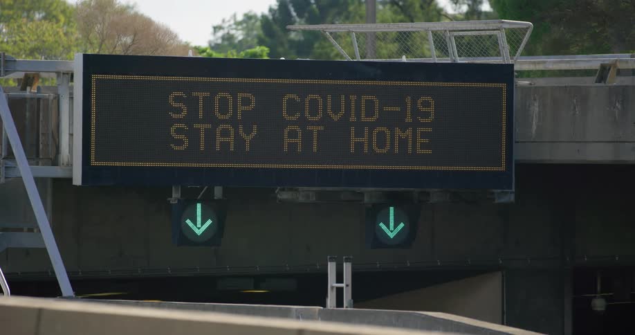 A sign in a city