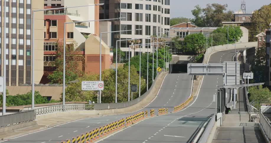Empty freeway on a street at day