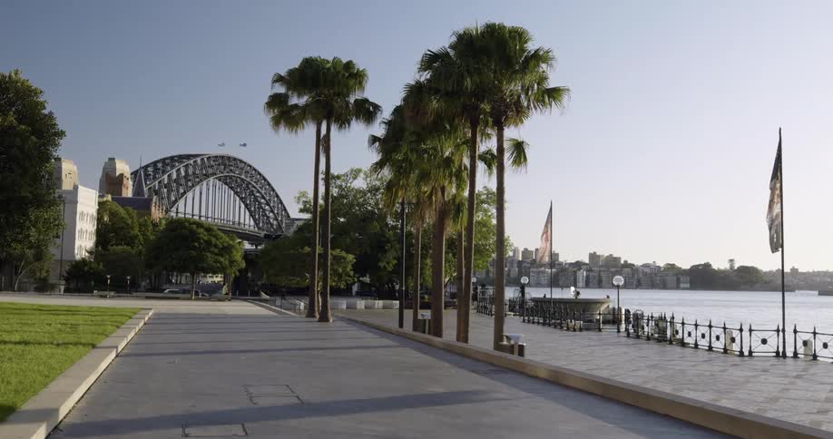 A boardwalk along the water