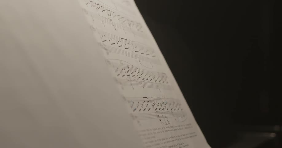 Sheet music is seen
