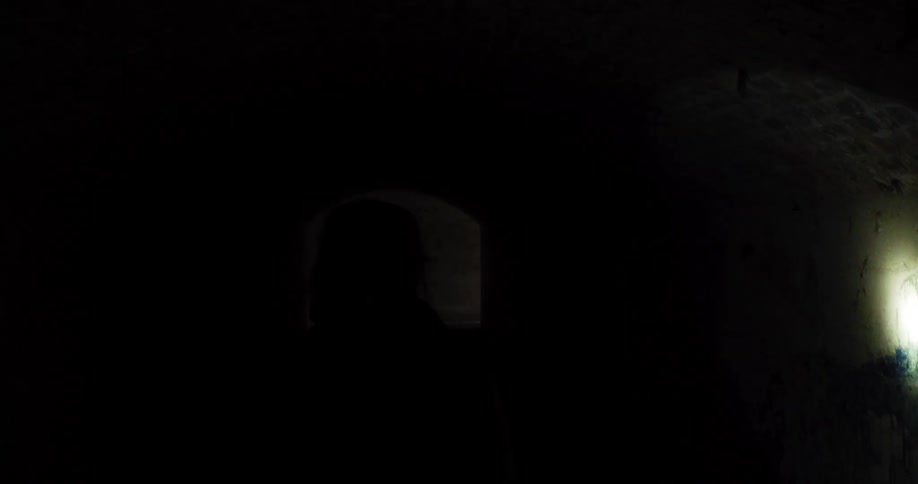 Flashlight lights spots in dark area