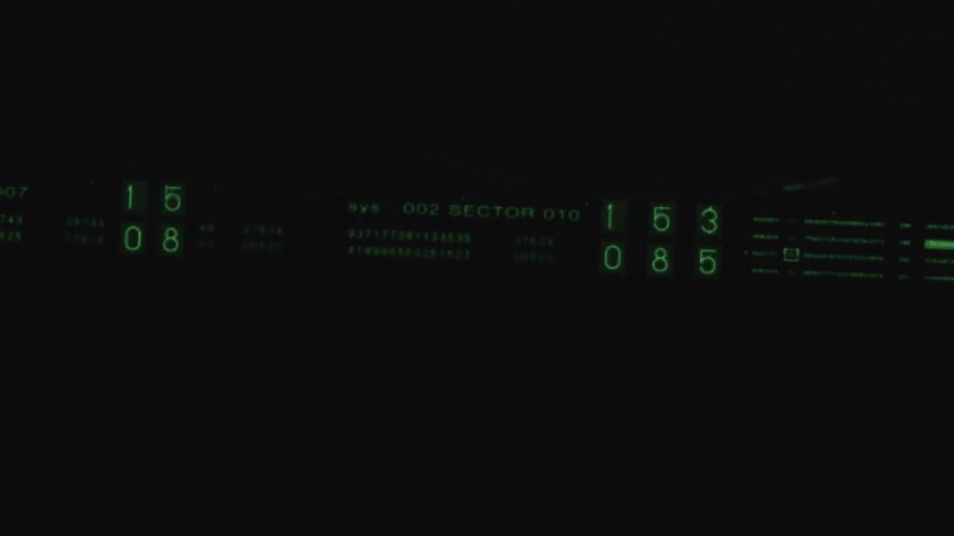 A computer screen with green text and numbers