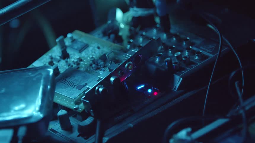 Close up of circuits and electronics