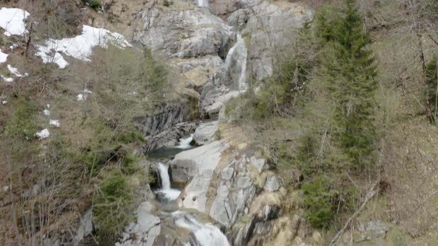 A view of a waterfall is displayed