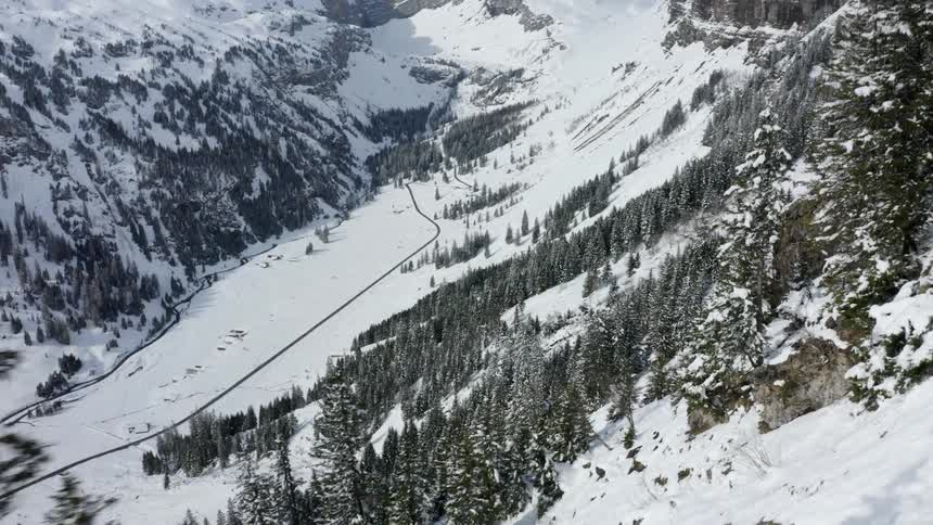 A snow covered mountain range