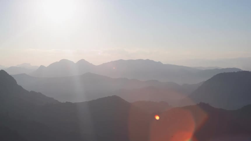 Landscape of hills and mountains