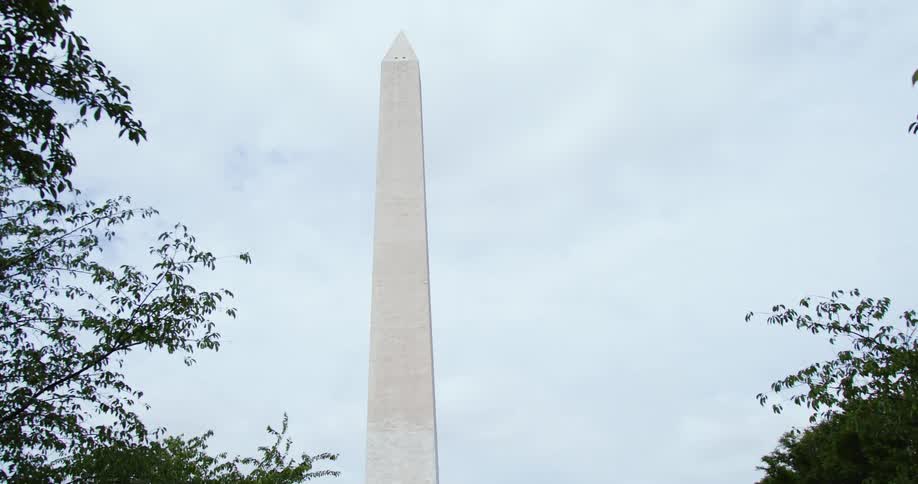 The washington monument obelisk on the national mall