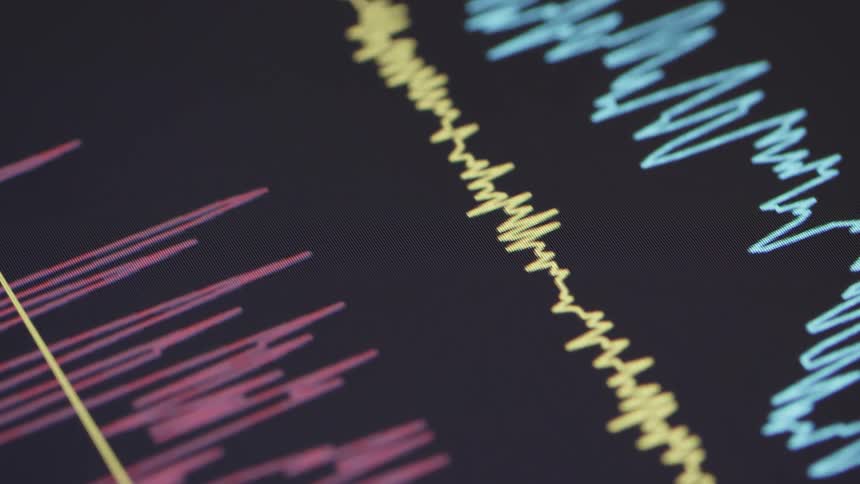 Lines on a graph on a computer monitor