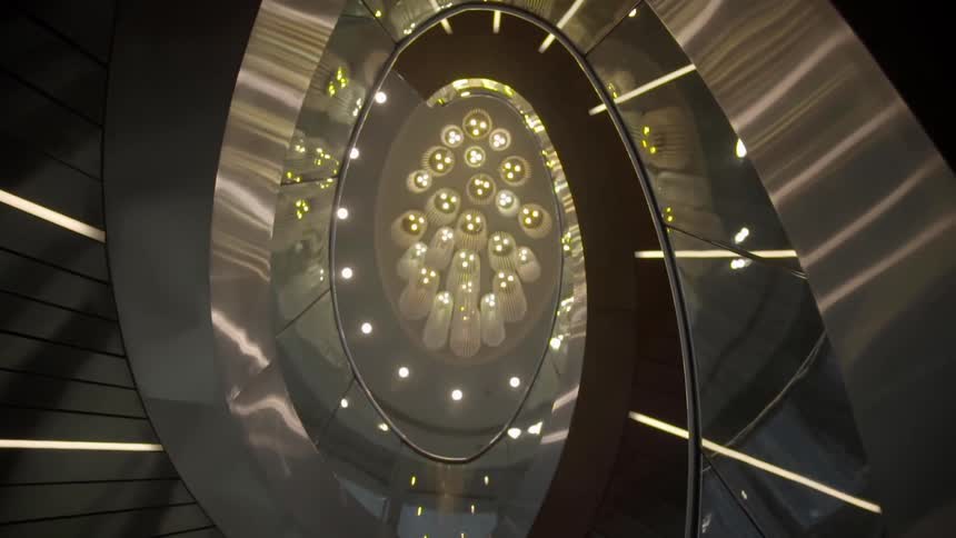 The ceiling upstairs is full of lights