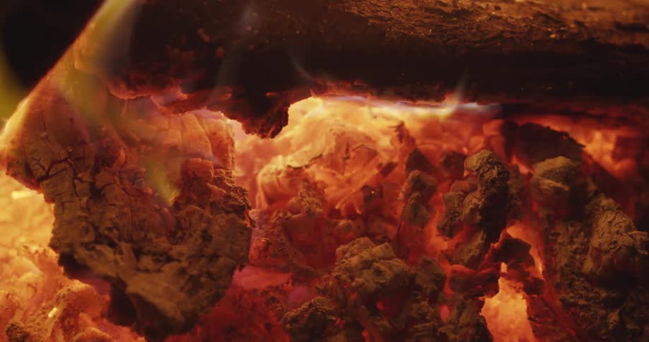 A close up of burning embers