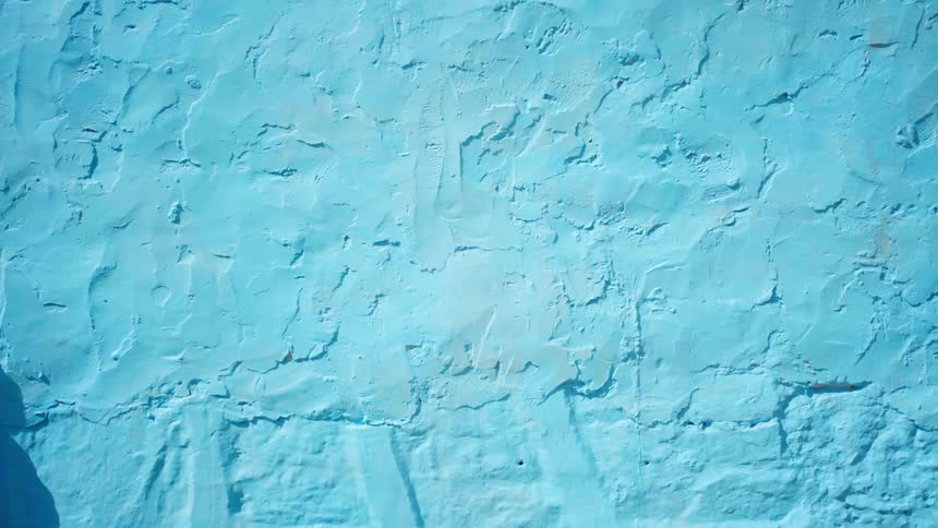 Terracotta wall painted light blue