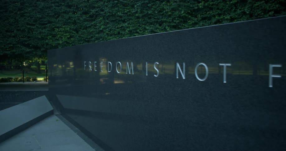Freedom is Not Free Words on Memorial