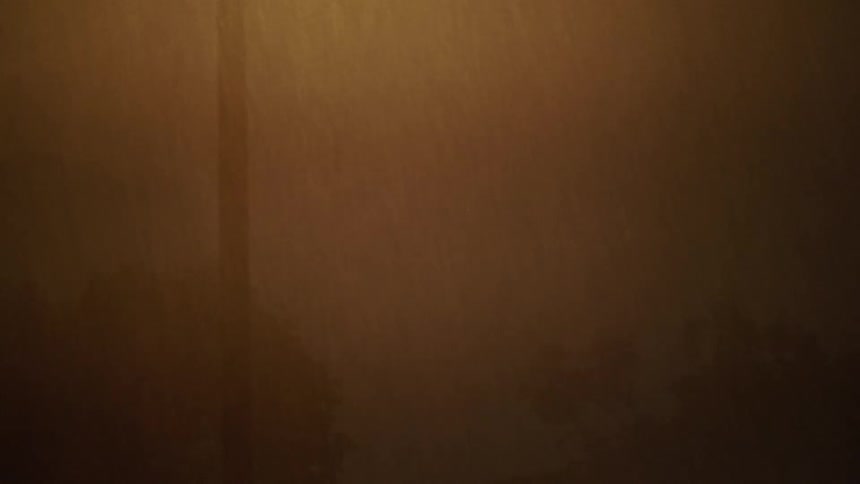 The lightning strikes of a rain storm illuminated the night sky