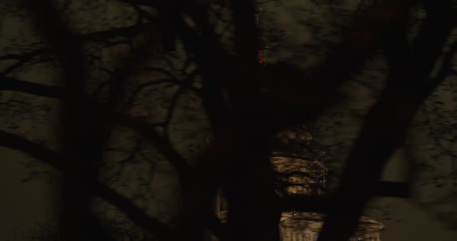 A government building in texas under the night sky