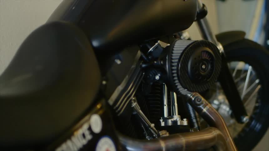An engine and gas tank for a harley davidson motorcycle