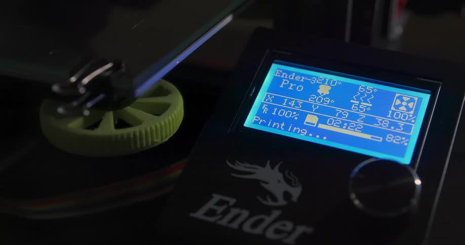 The printer is forming a shape slowly