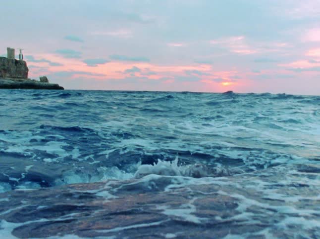 Foamy ocean waves off the coast