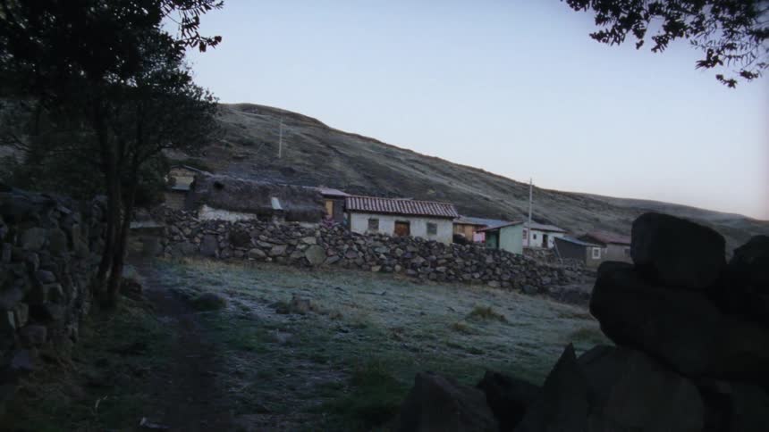 A rural village near hills
