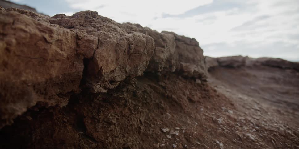 Close up of dirt in a desert area