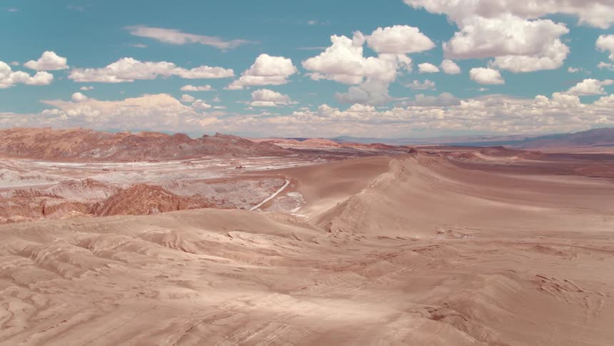 Aerial view of sand dunes in a desert