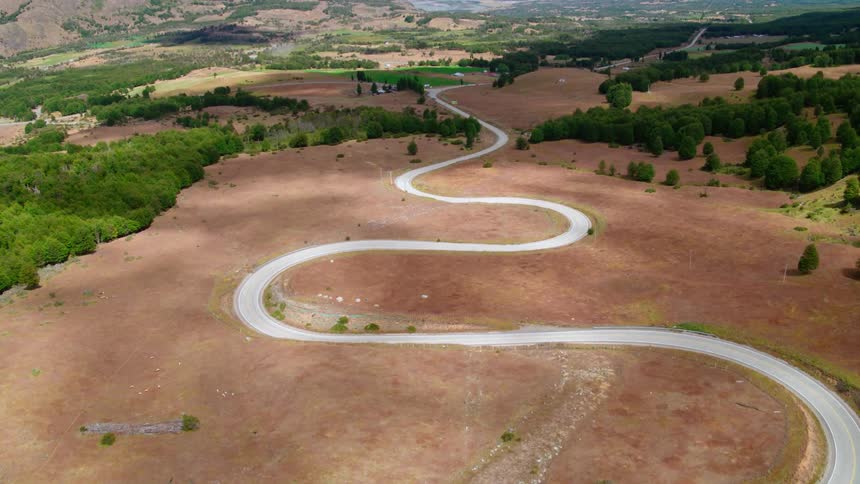 Aerial view of a curvy race track