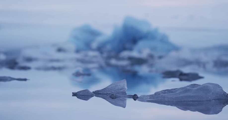 Ice and icebergs floating in arctic water