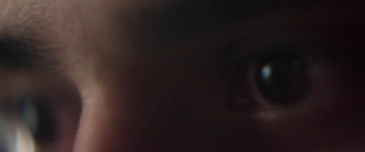 Close up of a man's face shaking all around
