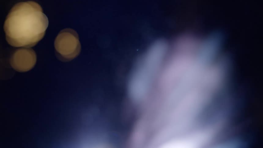The light and sparks flash around