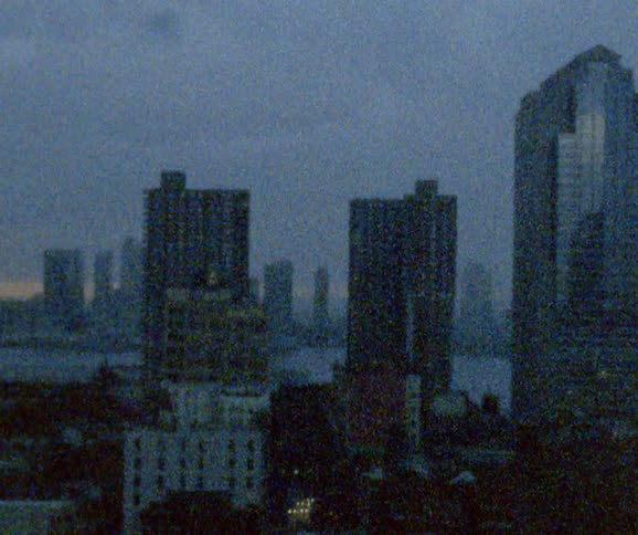 Skyscrapers in a city on a cloudy evening